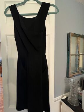 Loft Black Sleeveless Dress with Criss-Cross Cut Out Back